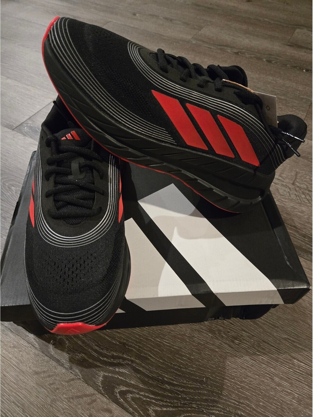 adidas Adipure Shift KI6233 Men's 7.5 Black Purple Running Shoes NIB